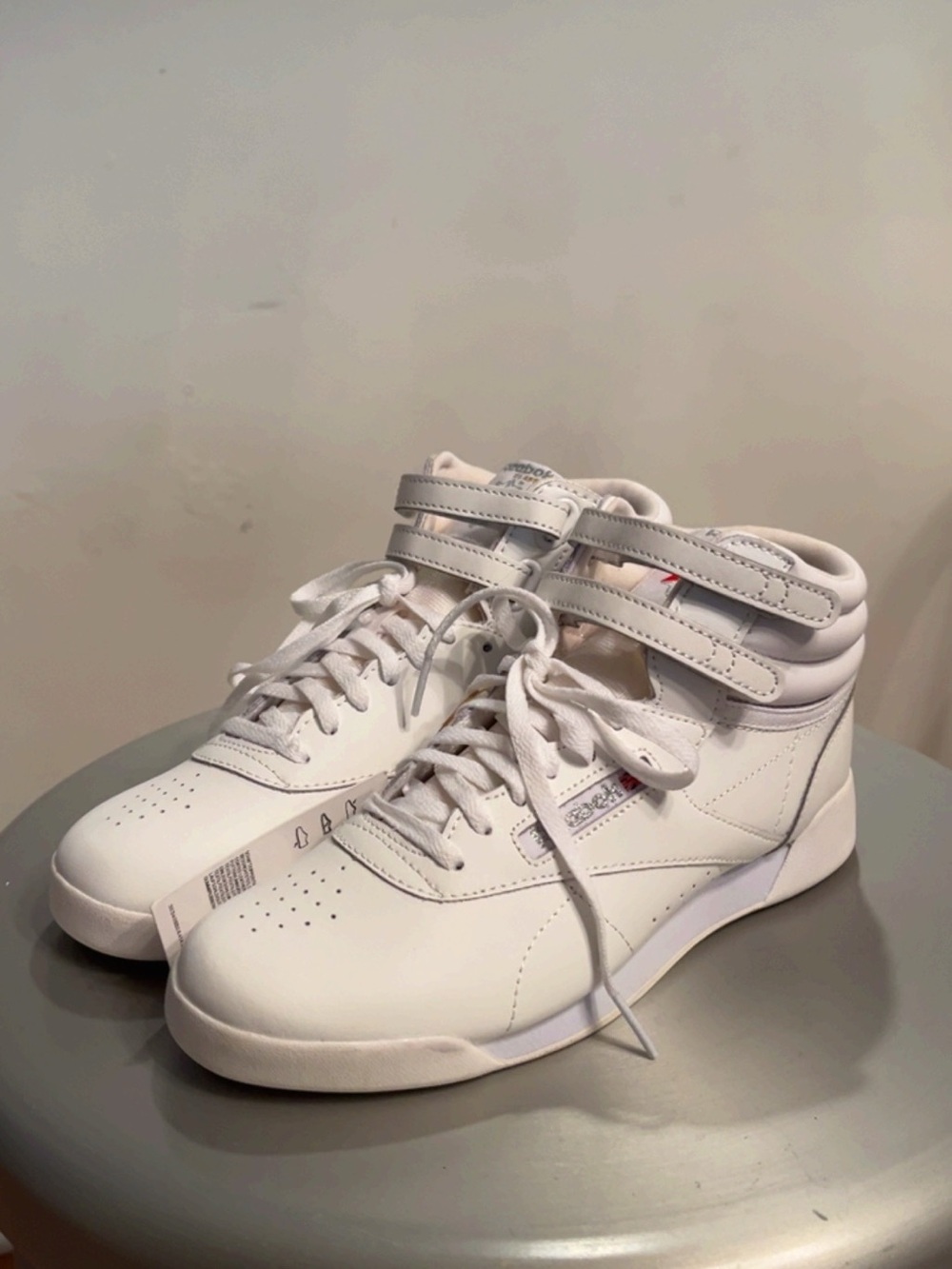 Reebok Freestyle Hi White Sneakers Girls 4.5Y NWT Fits Women’s 6